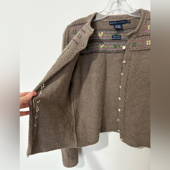 Ralph Lauren wool and cashmere handmade cardigan sweater - Picture 5 of 7